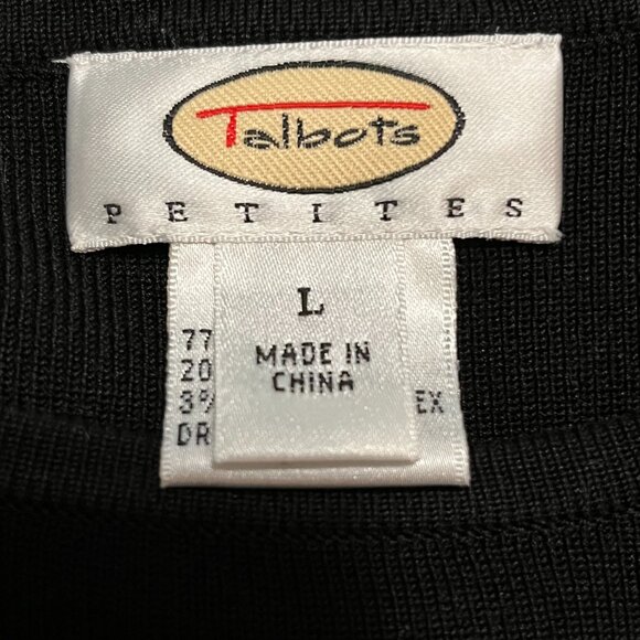 Talbots women's silk blend black short sleeve shirt size L petite - Picture 4 of 5